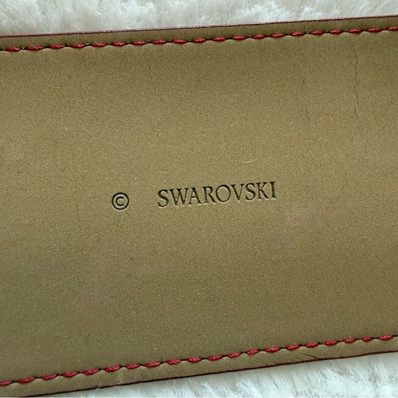 SWAROVSKI women leather wide belt size M/L  Authentic main image 7